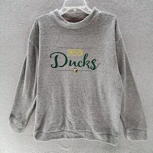 Oregon Ducks Men‎ Sweater Large Gray Fleece Comfy Terry Pressbox Long Sleeve